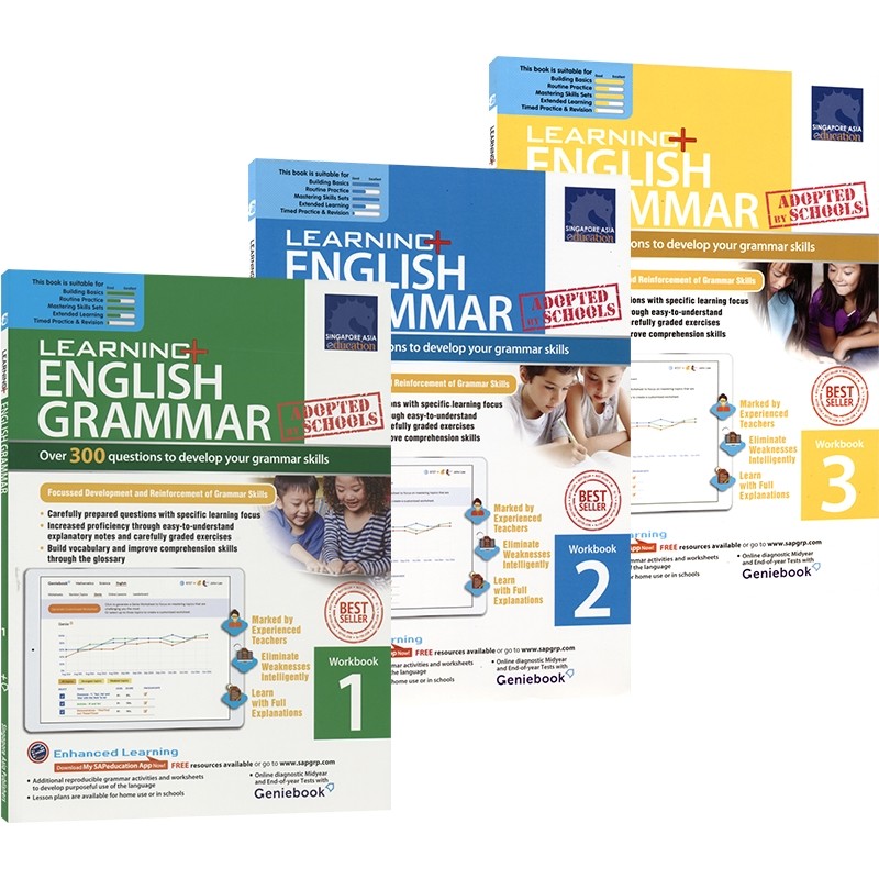 【自营】SAP Learning English Grammar Workbook 1-6年级学习系列小学语法6册练习册 7-12岁新加坡教辅英文原版进口图书-图0