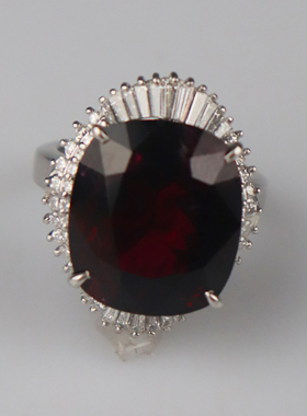 【自营】BRAND OFF中古95新日本进口商品枕型切工碧玺钻石戒指