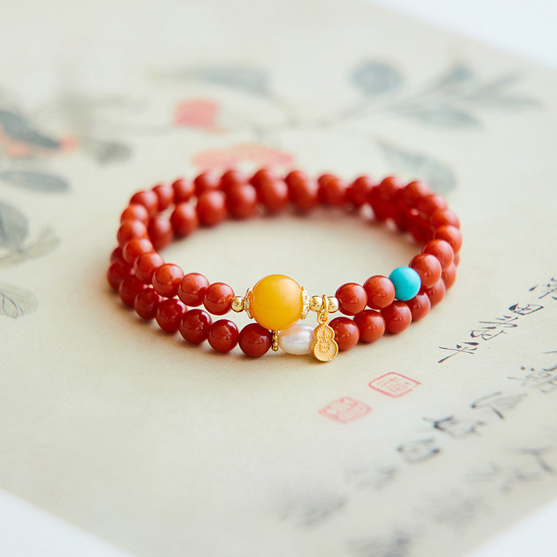 【自营】daisy beauty南红手串女云南玛瑙蜜蜡手链女简约百搭礼物 - 图2