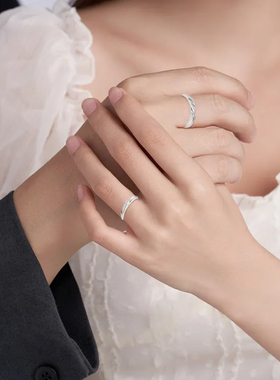 【自营】WEEKISS恋爱频率纯银情侣对戒指情人节七夕送女男友礼物