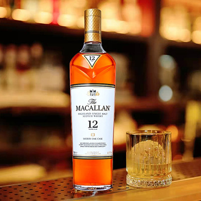 【自营】MACALLAN/麦卡伦12年雪莉桶单一麦芽威士忌礼盒装中秋节