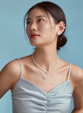 LolaRose蝴蝶珍珠项链女礼物