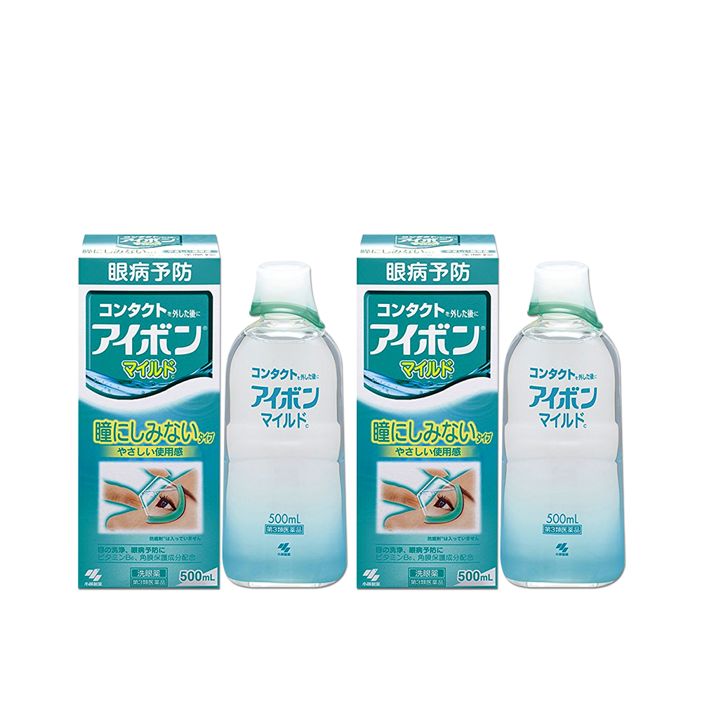 天猫国际进口超市景甜同款日本小林制药洗眼液眼部护理液500ml浅绿清凉0度 2件装0