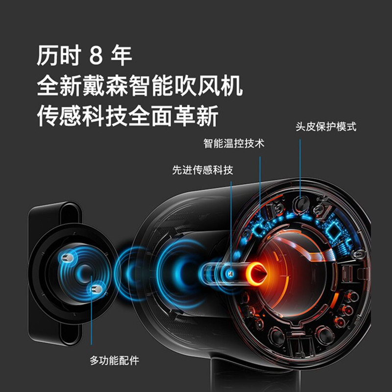 【自营】dyson/戴森HD16智能吹风机负离子护发柔雾杏色礼盒款速干
