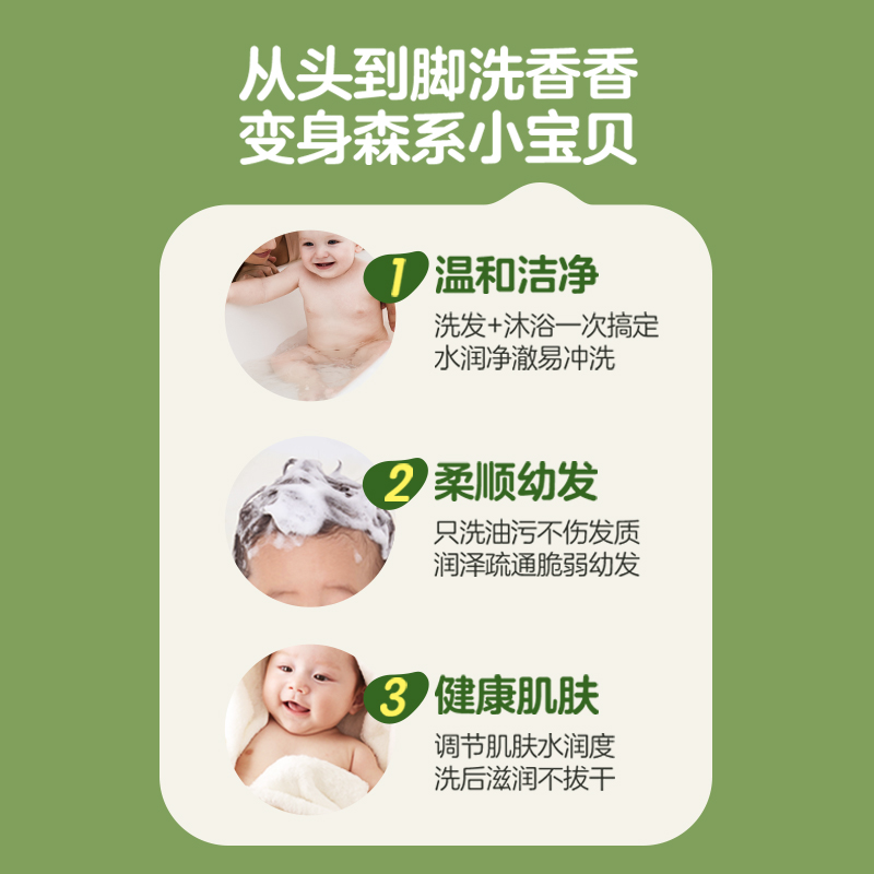 【自营】Pigeon贝亲儿童牛油果植萃婴儿洗发水沐浴露二合一480ml