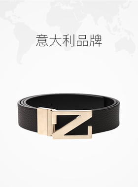 【自营】ZEGNA/杰尼亚男款旋转式带头双面使用牛皮革腰带皮带