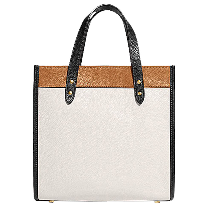 【直营】coach女士皮革徽章托特包 天猫国际时尚直营女士包袋