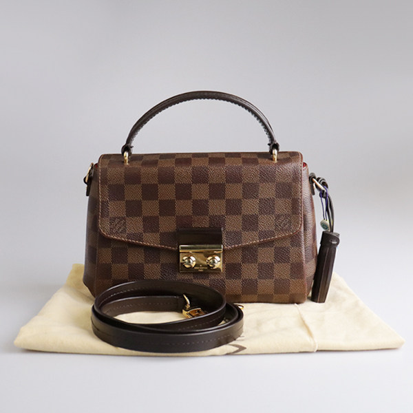 Second-hand Louis Vuitton women's bag 85 new CROISETTEDAMIER checkerboard messenger bag cross-body