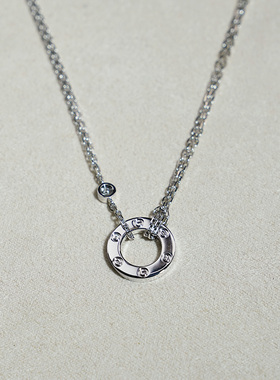 【自营】中古99新地亚Cartier LOVE系列项链 18k白金钻石女士项链