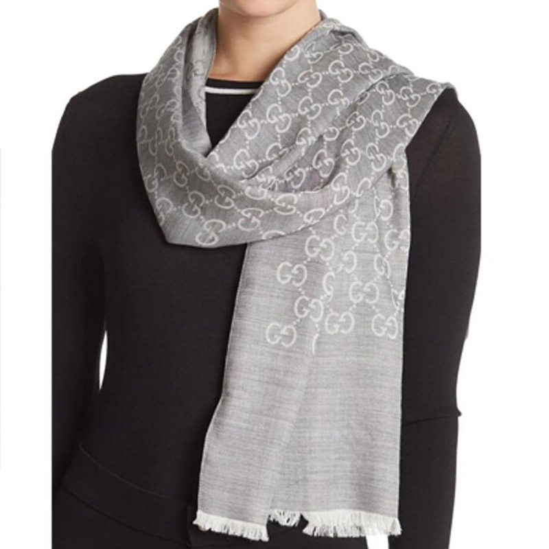 【自营】GUCCI/古驰 女士双G双面织花羊毛真丝围巾 165904,淘宝优惠券,粉丝福利购,淘宝优惠卷
