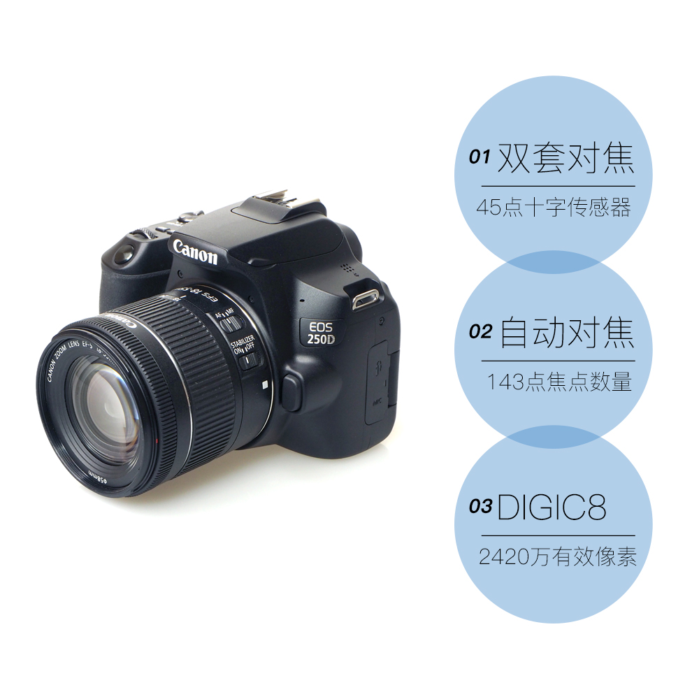 【自营】Canon佳能EOS 250D EF-S18-55mm IS STM单反同200DII - 图3