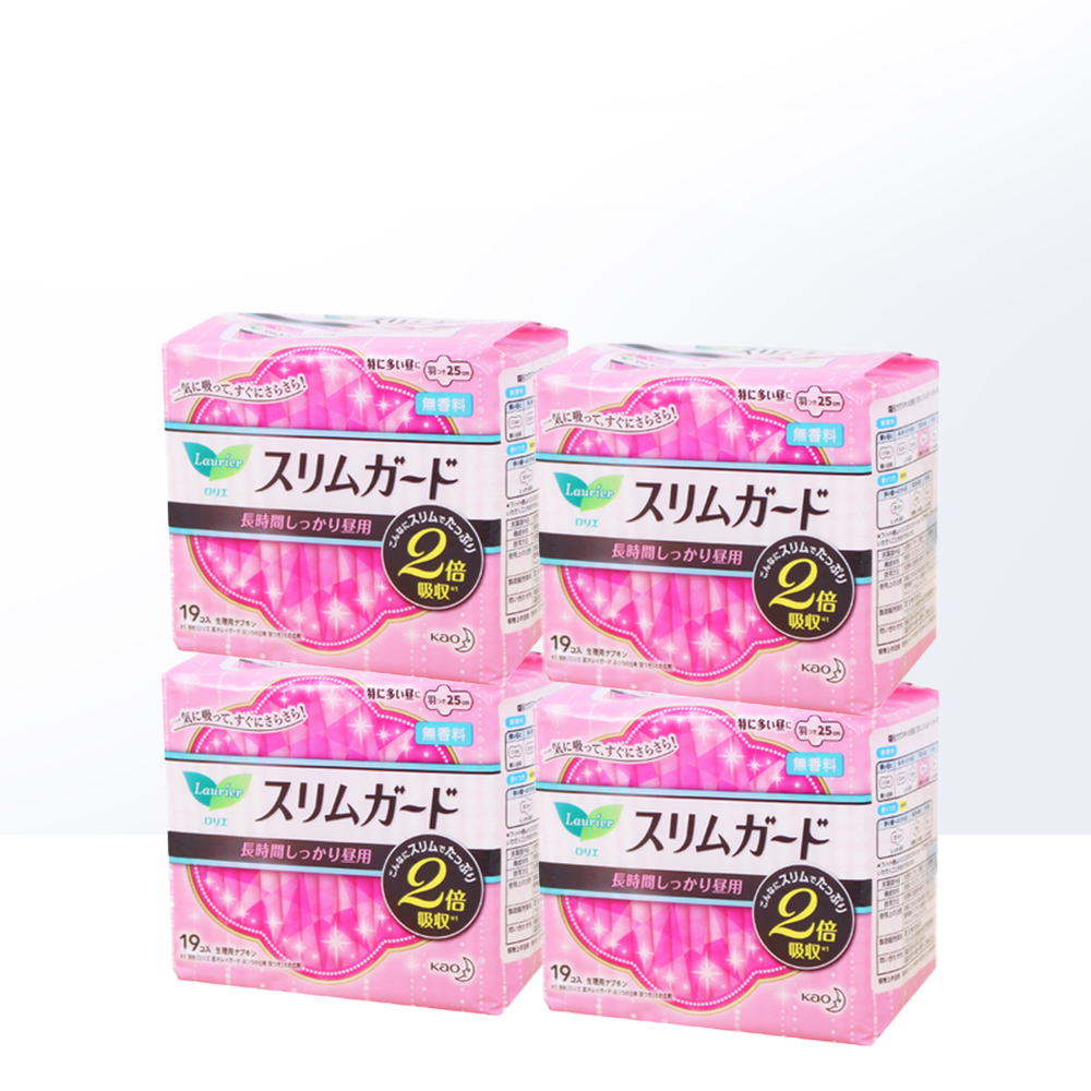 天猫国际进口超市【直营】KAO/花王日本进口乐而雅瞬吸超薄日用卫生巾25CM19片4包1