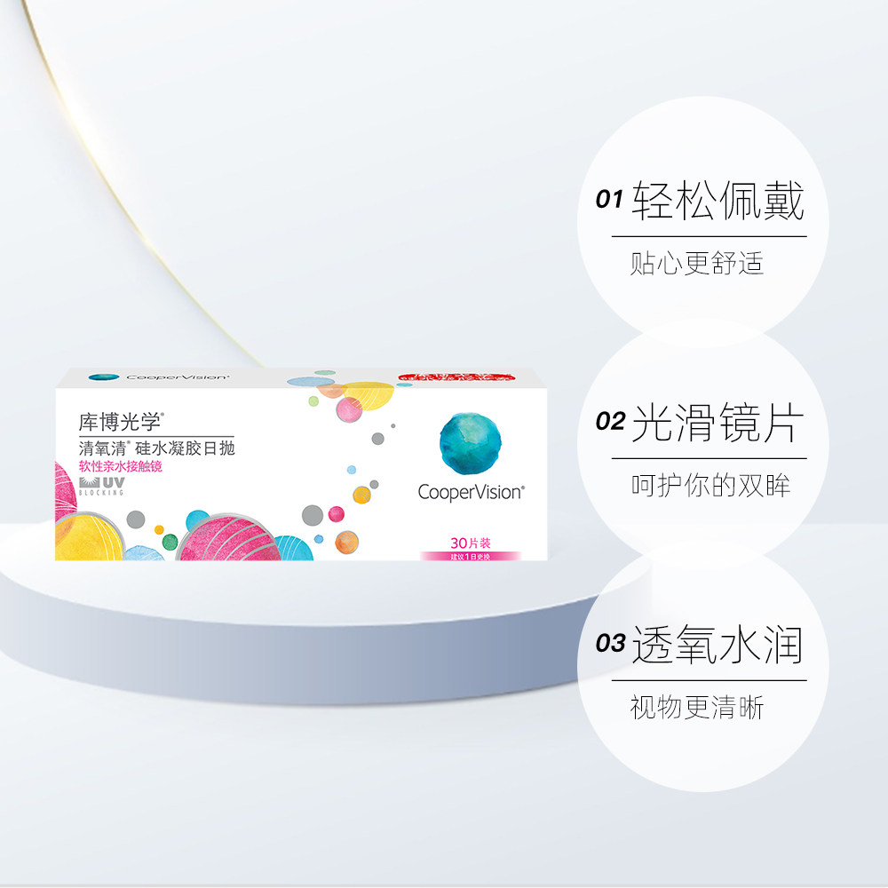【自营】库博光学清氧清硅水凝胶日抛30片隐形近视眼镜原装进口,淘宝优惠券,粉丝福利购,淘宝优惠卷