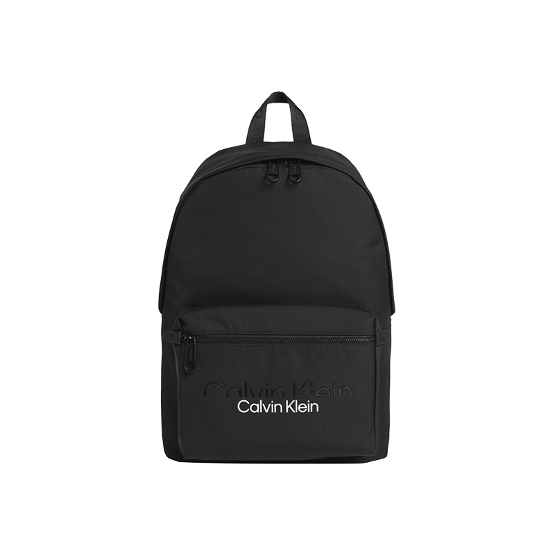 【自营】Calvin Klein/凯文克莱男士黑色logo织物双肩包背包时尚