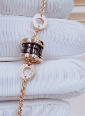 【自营】中古99新宝格丽B.zero1系列小蛮腰手链黑陶瓷K金手链女款