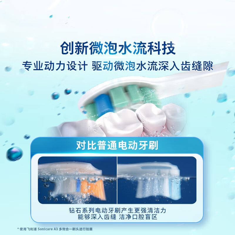 【自营】飞利浦电动牙刷HX5181男女情侣款钻石3系HX6730升级款 - 图1
