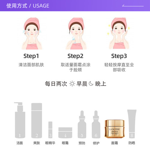 【自营】Lancome/兰蔻菁纯臻颜精萃乳霜（轻盈）抗老紧致15ml*2 - 图2