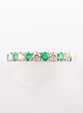 中古99新KOMEHYO祖母绿钻石戒指