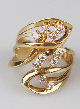 【自营】中古95新日本进口商品艺术造型钻石戒指