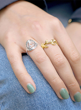 【自营】daisy beauty橄榄花环戒指女S925纯银镀金指环女礼物婚戒