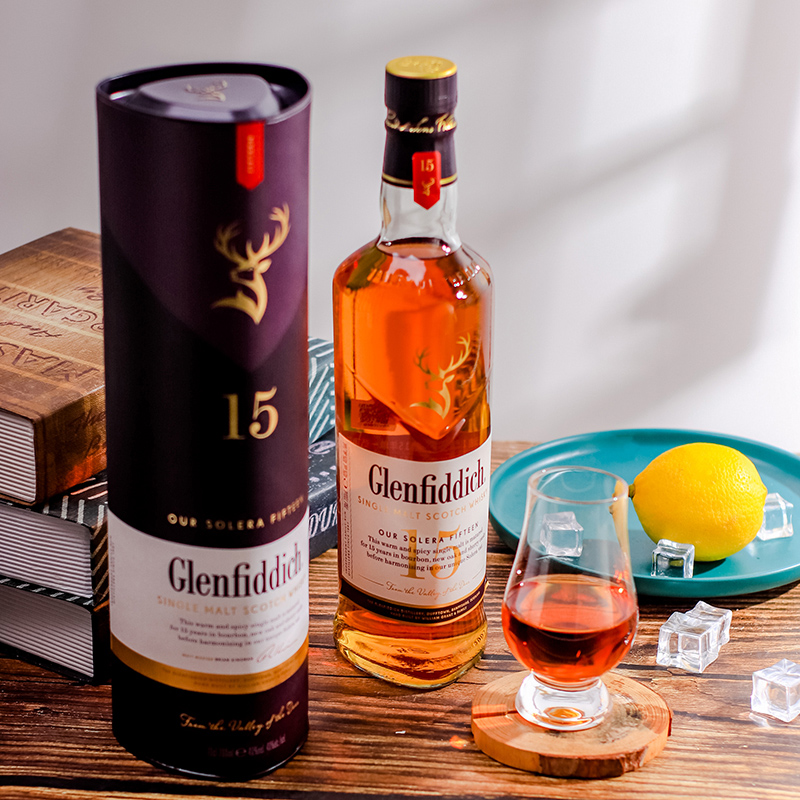 【自营】Glenfiddich格兰菲迪15年单一麦芽苏格兰威士忌洋酒700ml