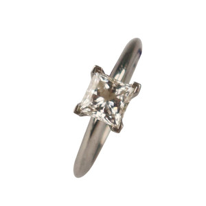 【自营】中古95新TIFFANY蒂芙尼方形切工钻石戒指PT95051号