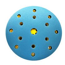 6-inch 15 holes dry grinding paper blue flocking polished high-speed railway car metal quick efficiency zircon corundum film blue sand 6