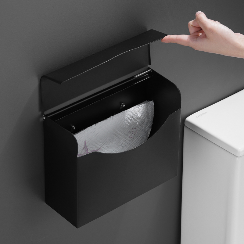 免打孔手纸盒不锈钢卫生间纸巾盒厕所卫生纸盒厕纸盒防水擦手纸盒 - 图2