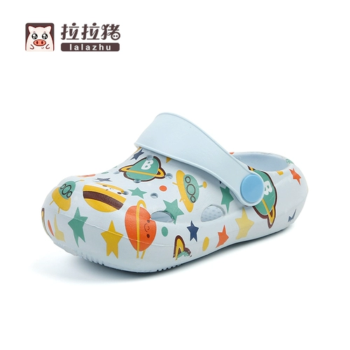 Детские нескользящие мюли, пляжные тапочки в стиле Crocs для мальчиков, подходят для носки на улице, мягкая подошва, 1-3 лет