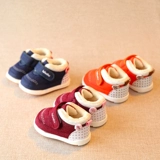 Демисезонная детская удерживающая тепло флисовая обувь для раннего возраста, мягкая подошва, 1-2 лет