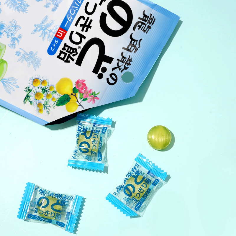 【临期】日本龙角散润喉糖夹心粉末夹心薄荷水蜜桃柚子护嗓80g - 图0