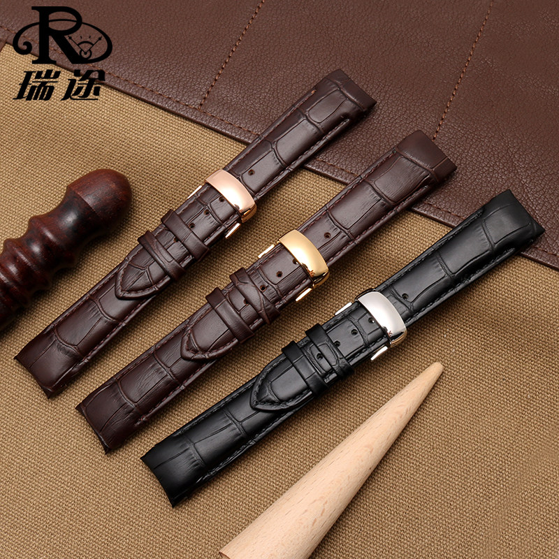 美度m024布鲁纳弧口真皮带手表带 瑞途手表配件