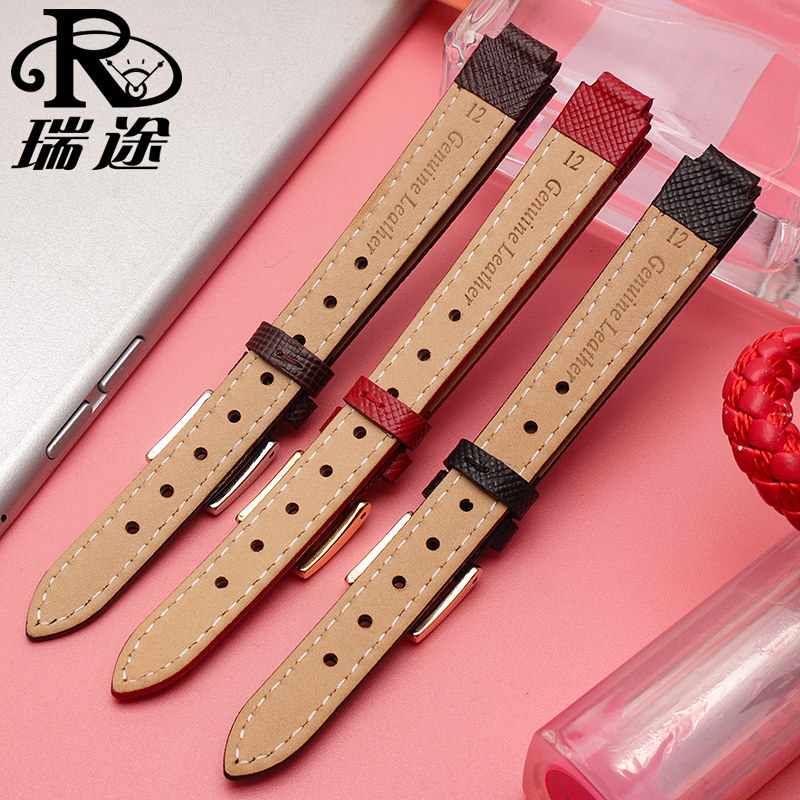 适配卡西欧真皮系列凸口女士手表带 瑞途手表配件