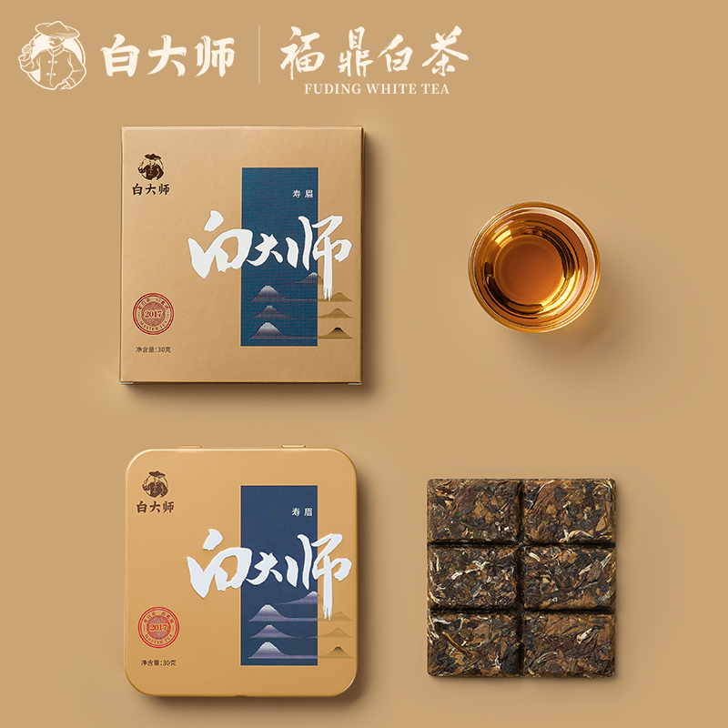 白大师高山福鼎白茶2017年寿眉小方片焖茶壶方片壶闷泡壶茶叶120g - 图1