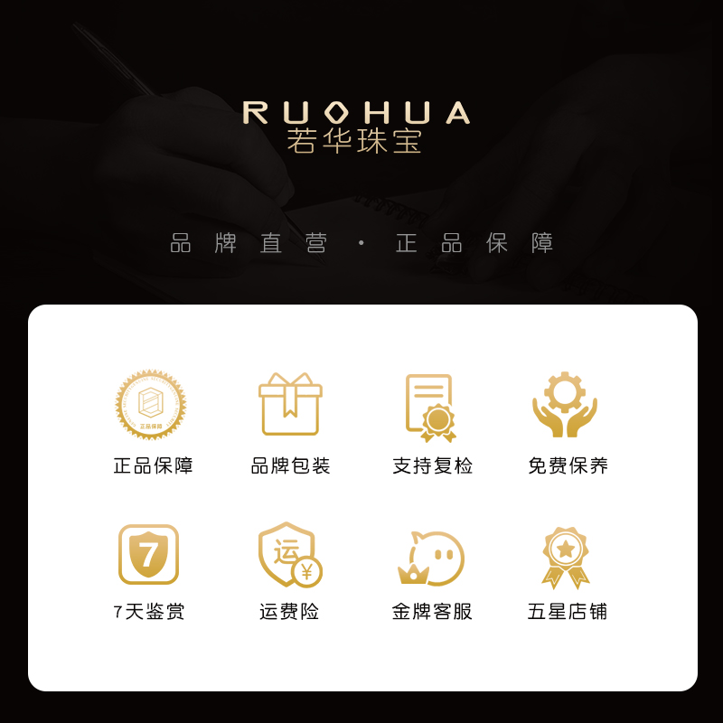 若华珠宝云笙 哥伦比亚祖母绿戒指女18K金宝石尾戒弹力彩宝指环 - 图3