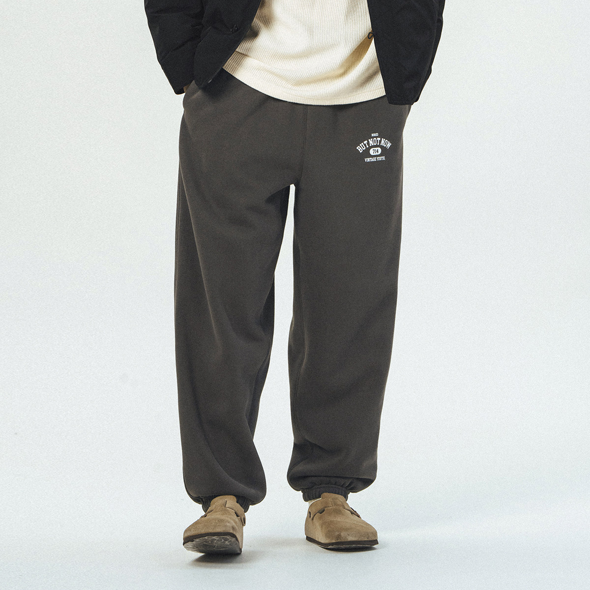 714street潮牌ins灰色男直筒裤子 714street卫裤