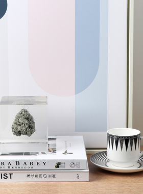 亚克力正方体几何轻奢风天然矿石