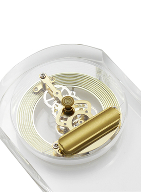 轻奢风样板房透明玻璃水晶时钟