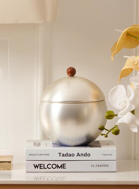 北欧简约现代轻奢创意收纳罐托盘摆件样板间酒店客厅茶几桌面摆设