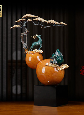 铜葫芦摆件家居客厅黄铜福禄寿