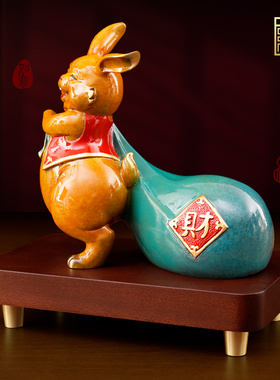 黎采铜新中式玄关装饰摆件