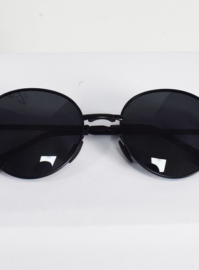 可折叠圆形黑框偏光太阳镜男女司机开车驾驶镜钓鱼墨镜复古