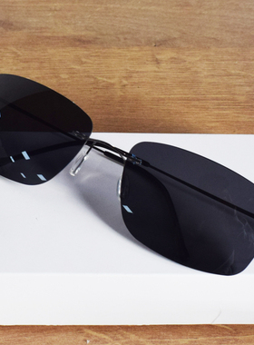 无框方形变色太阳镜男司机开车驾驶镜日夜两用夜视镜墨镜看漂抖音