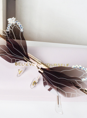 琪妍遮阳蝴蝶形状个性女士墨镜