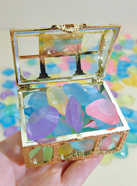 迷你夜光宝石菱形冰块发光树脂月光宝石鱼缸造景花园儿童装饰摆件