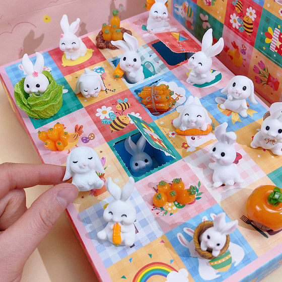 Creative 24-frame Rabbit Paradise Hole Cute Cartoon Animal Carrot House Kindergarten Blind Box Gift