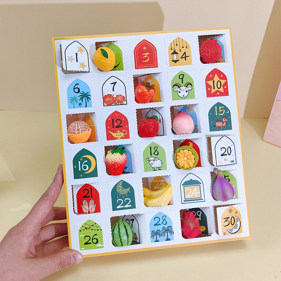 Creative 30-frame fruit hole blind box simulation watermelon strawberry apple model kindergarten class sharing gift