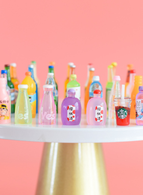 微缩超市食玩迷你食物点心仿真酒水饮料模型玩具学生奖励礼物精致