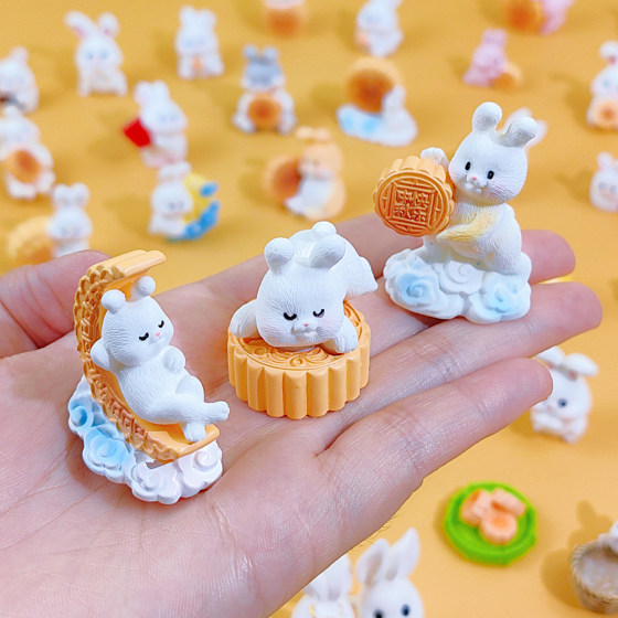 Creative Mid-Autumn Festival themed blind bag, cute moon cake, Tiangong rabbit model, mini animal ornaments, small gifts for children