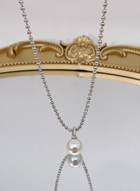 澳白水晶珍珠可调节吊坠高级项链